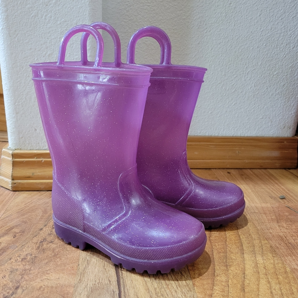 Glitter rubber boots